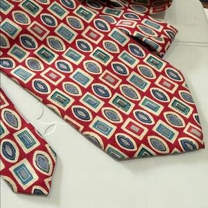 CHRISTIAN DIOR MONSIEUR vintage silk neck tie cravatte geometric design